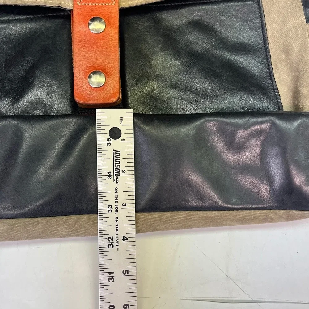 Stein Santa Fe‎ Waxed Canvas Leather Messenger Bag Olive Black Crossbody Satchel